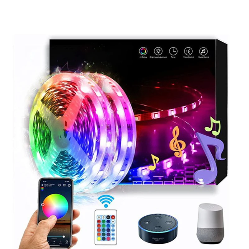 UL/CE/RoHS Listed Wholesale Price COB RGB 810chips/M DC12V IP20 IP67 LED Strip Multi-Color Smart Music LED Strip Lights Control