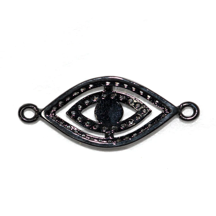 Wholesale fashion jewelry accessories CZ Micro Pave gold plated copper eye charms for jewelry making