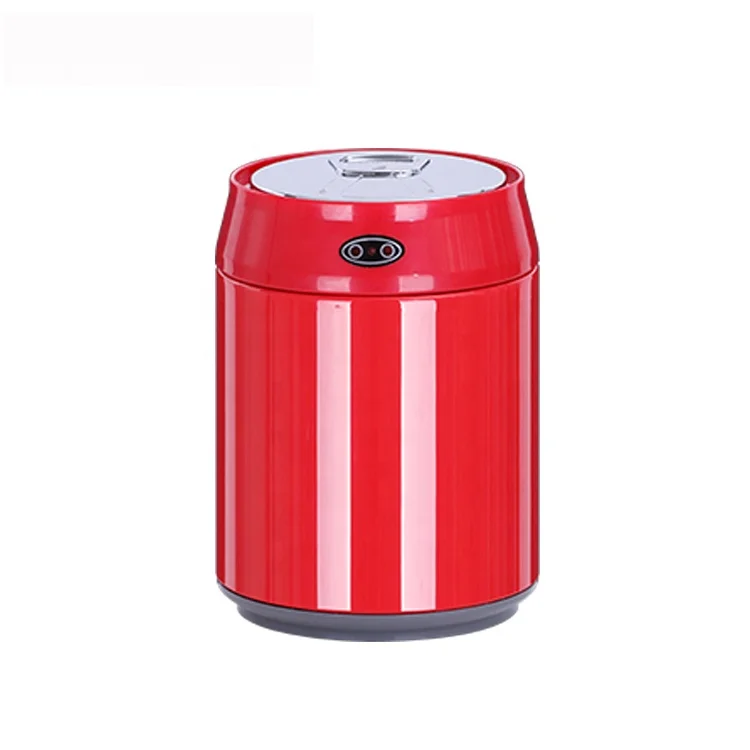 1.5 Liter Round Desktop Kids Infrared Sensor Mini Cola Can Car Trash Bin