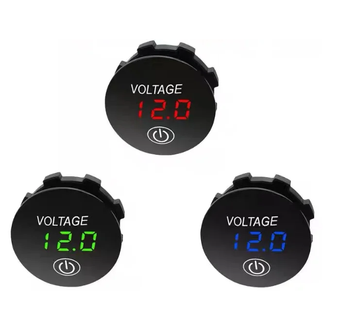 DC 5V-48V  Universal Digital Display Voltmeter LED .car Voltmeter  with touch on off switch for Car Motorcycle Auto Truck Ship