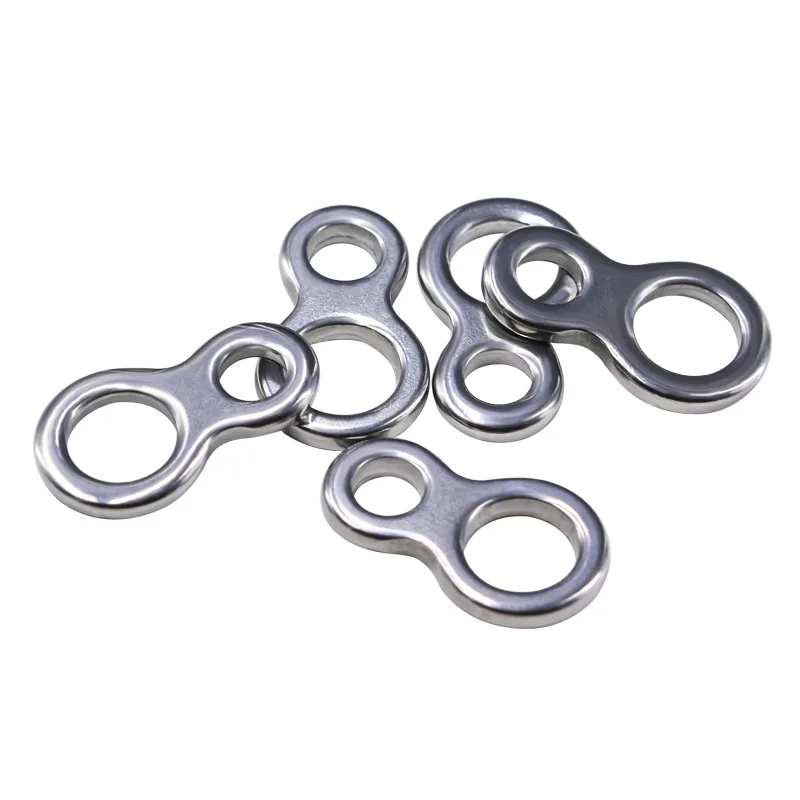 FTK 10pcs/pack Fishing Stainless Steel Solid 8 Shape Rings Assist Fishhooks Slow Jigging Lure Connector Accessories Pear