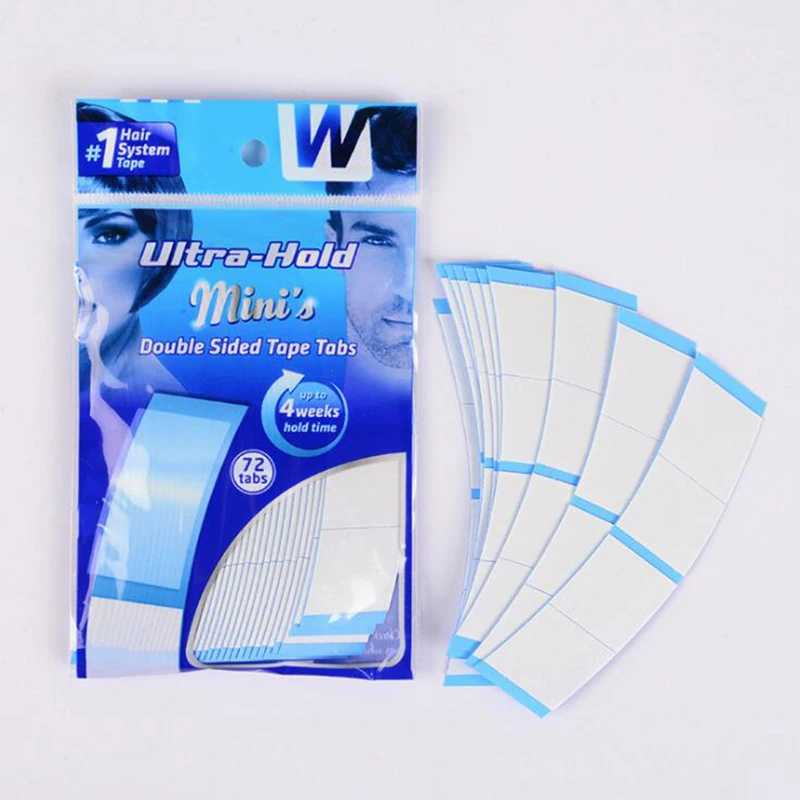 72 TABS 8.6*2.2cm Blue Ultra hold tape lace front tape double sided Tape for toupee wig adhesive 4 weeks lasting