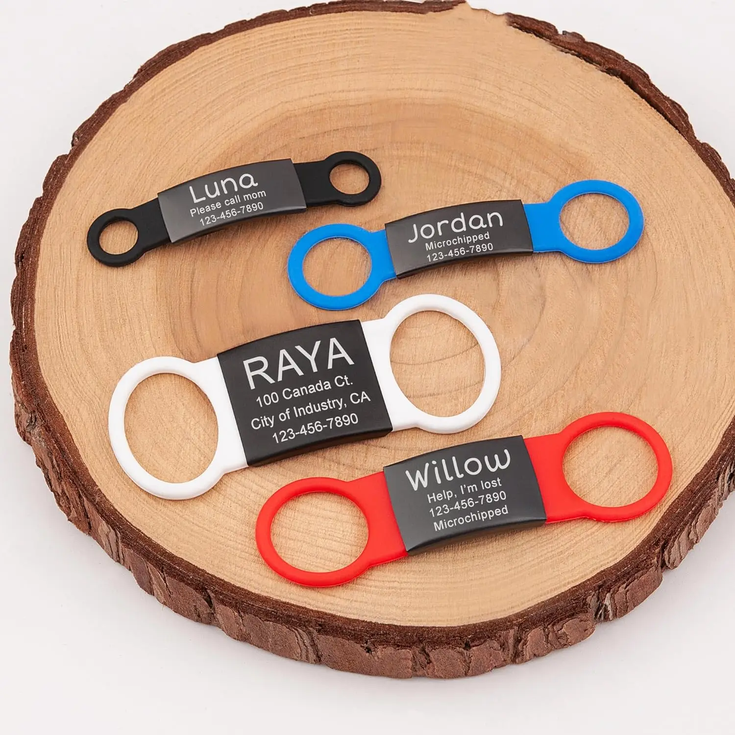 Dog Collar Name Personalized Cat Tags Slide on Pet Tag ID Silent Custom Dog Tags Engraved Cat Name Customized