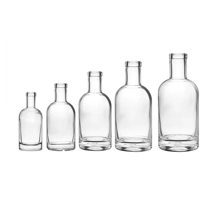 Wholesale 750ml 500ml 375ml Oslo Vodka Spirit Gin Rum Glass Liquor Bottle With Cork