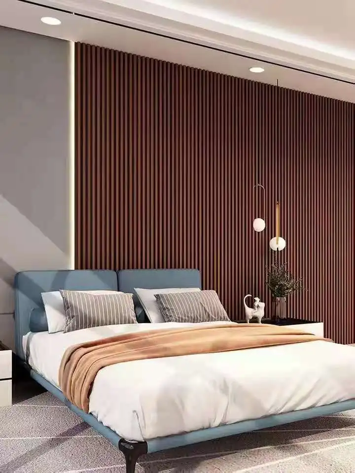 Modern Design Commercial Polyester Fiber Acoustic Wall Panels Wooden Slatted Studio Sound Absorbing Decor for Hotels & Schools