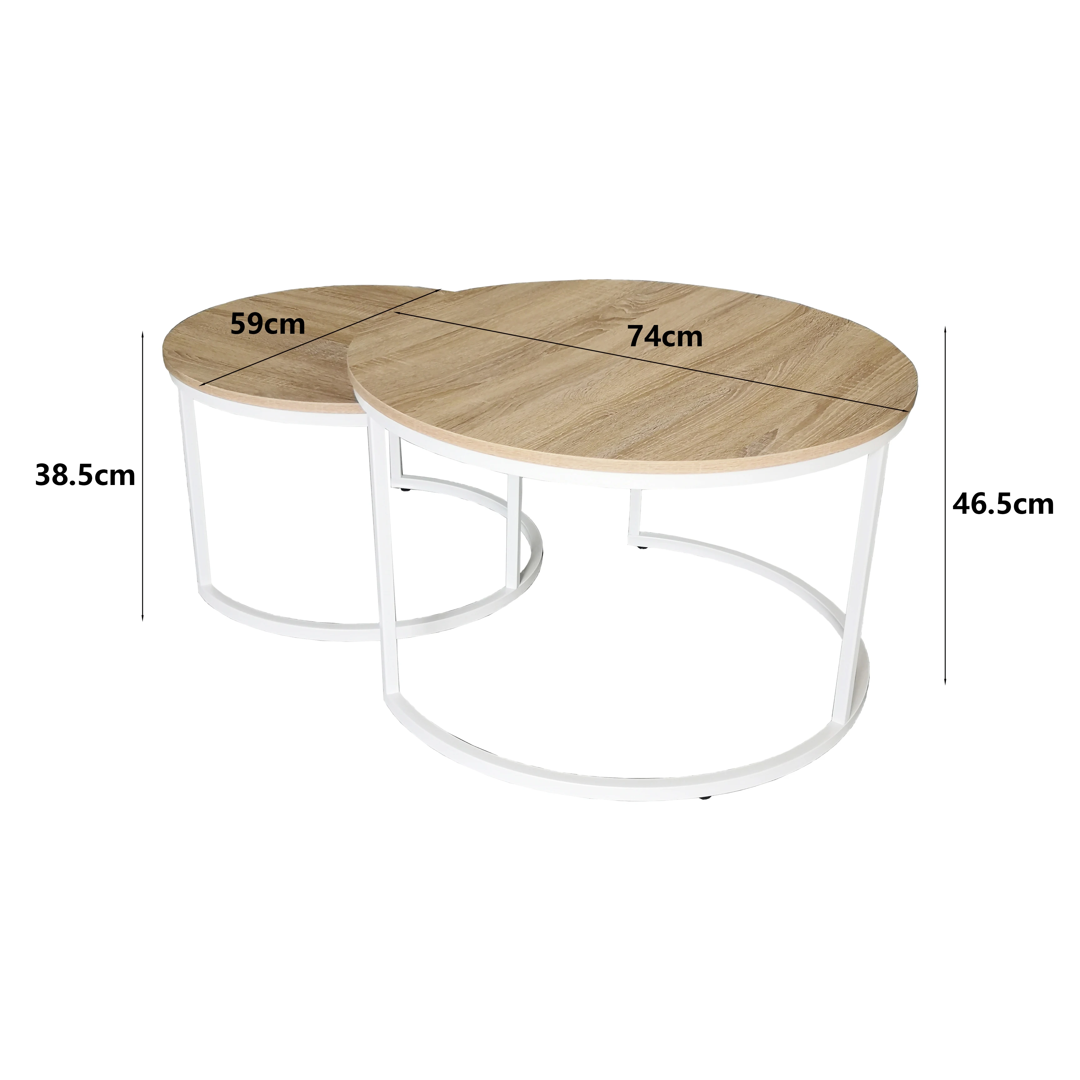 Modern MDF 15mm T+Double-sided melamine paper top metal base white wholesale cheap price coffee table