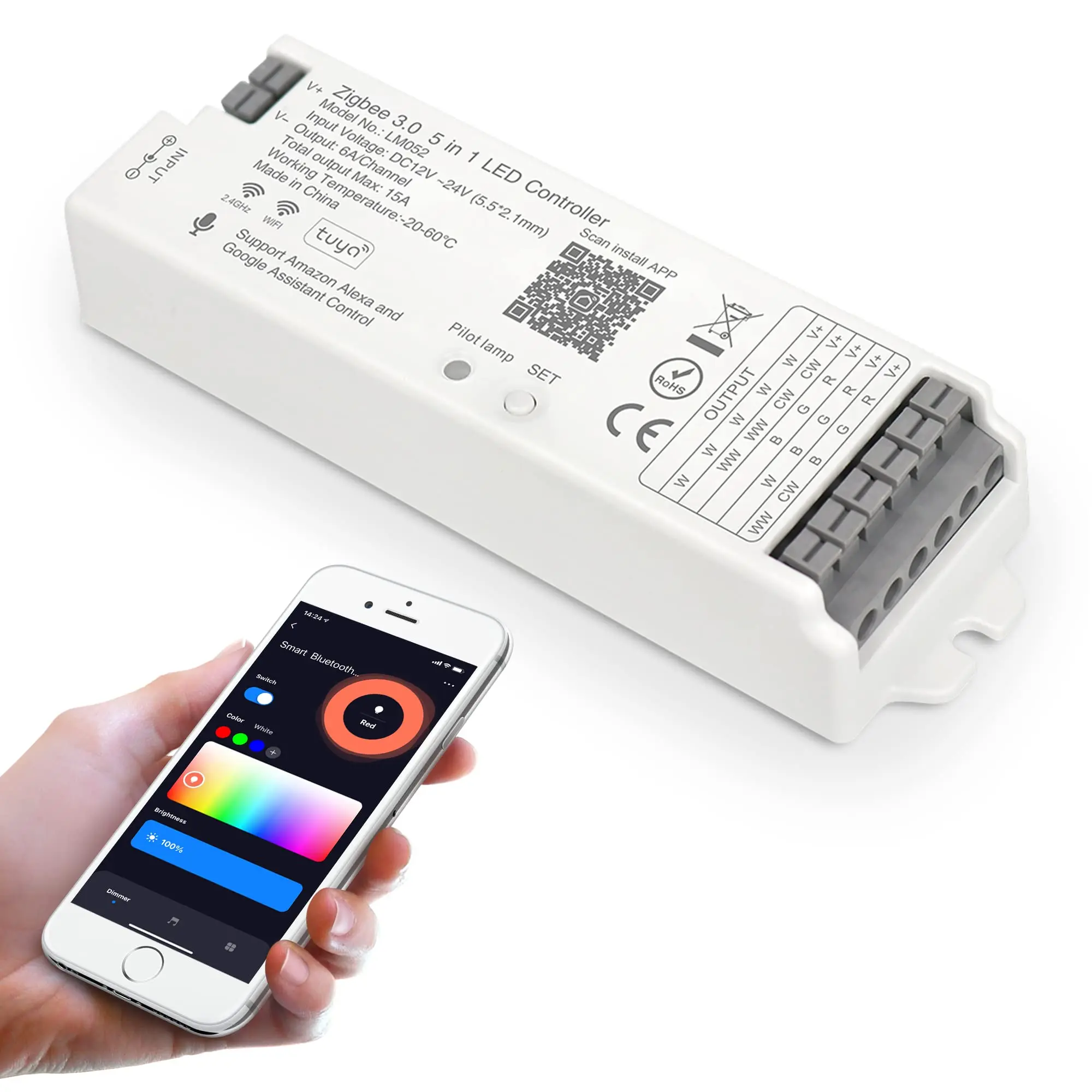 E-commerce Top Selling Rgb Remote Tuya Zigbee Led Strip Wireless Receiver Work with LED Linear Lights