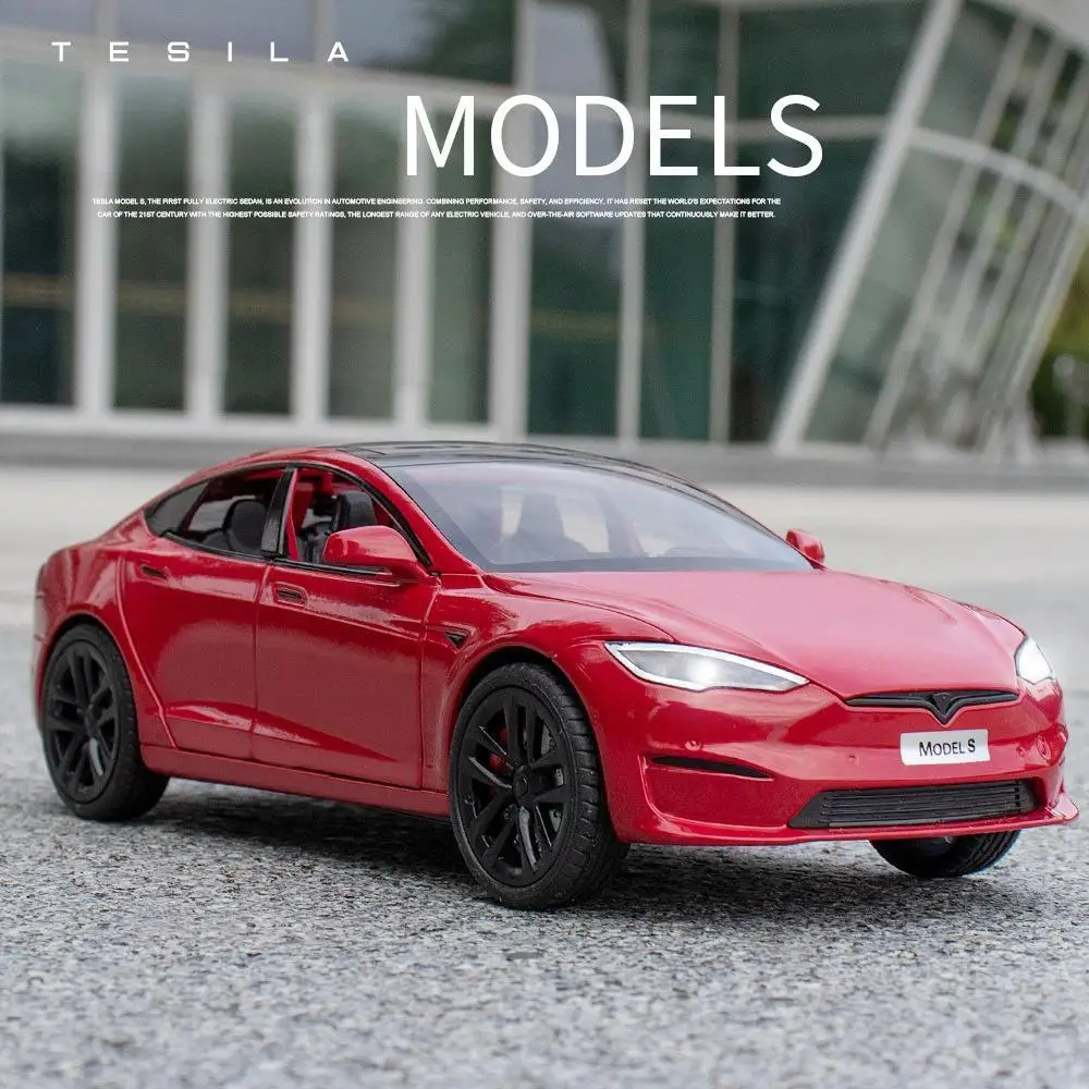 1:24 TESLA литая модель S внедорожник легкосплавные автомобили игрушечные металлическая украшения автомобиля для детей подарок мальчика игрушка