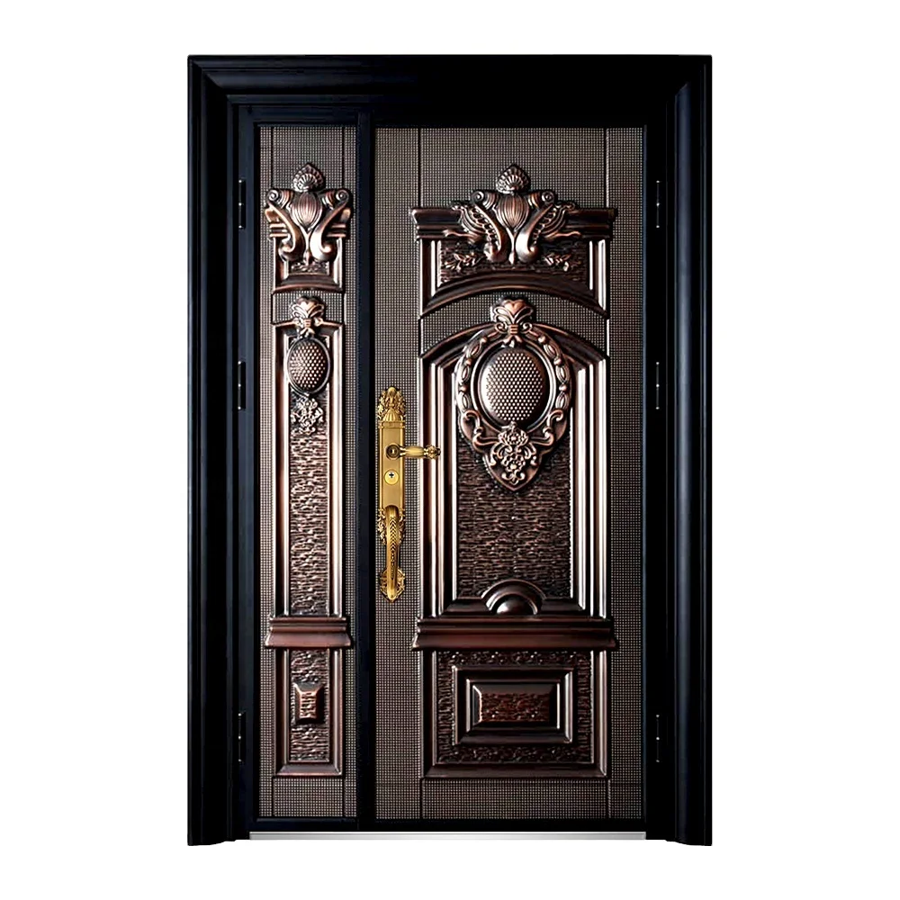 Hot Sales Exterior Metal Steel Door Fancy Cast Aluminum Doors Fancy Steel Door