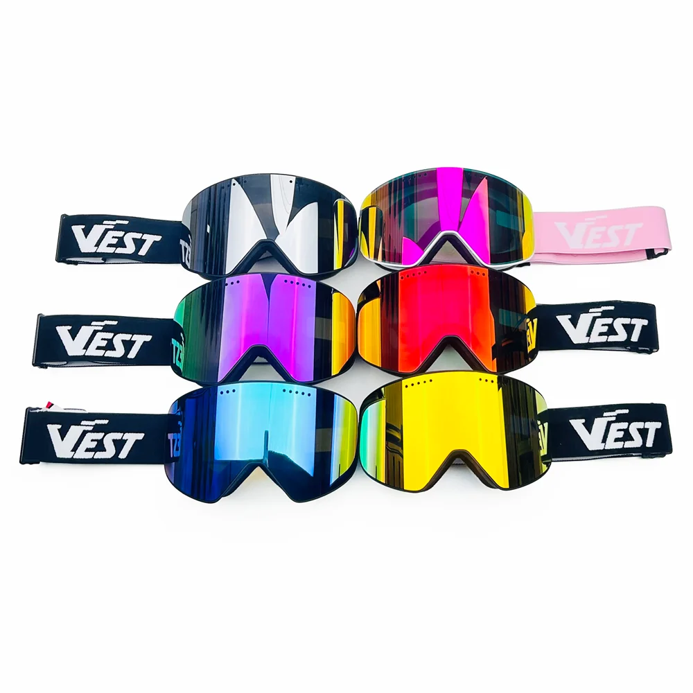 Wholesale Cylindrical Snow Ski Goggles Double Layer Anti Fog UV400 Protection OTG Glasses OEM Custom Logo Snowboarding Goggles