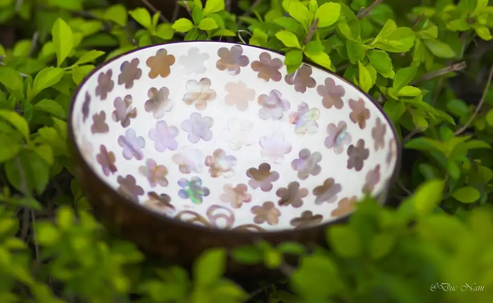 High quality seashell lacquer coconut bowl/ Mother pearl coconut bowl for decor Krystal (+84 587 176 063)