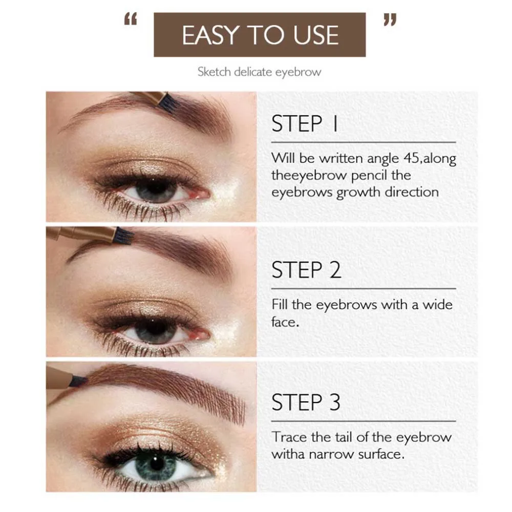 High Quality PMU Eyebrow Contouring Pen Waterproof Microblading Natural Brow Pen with a Micro-Fork Tip Applicator Eyebrow Pencil