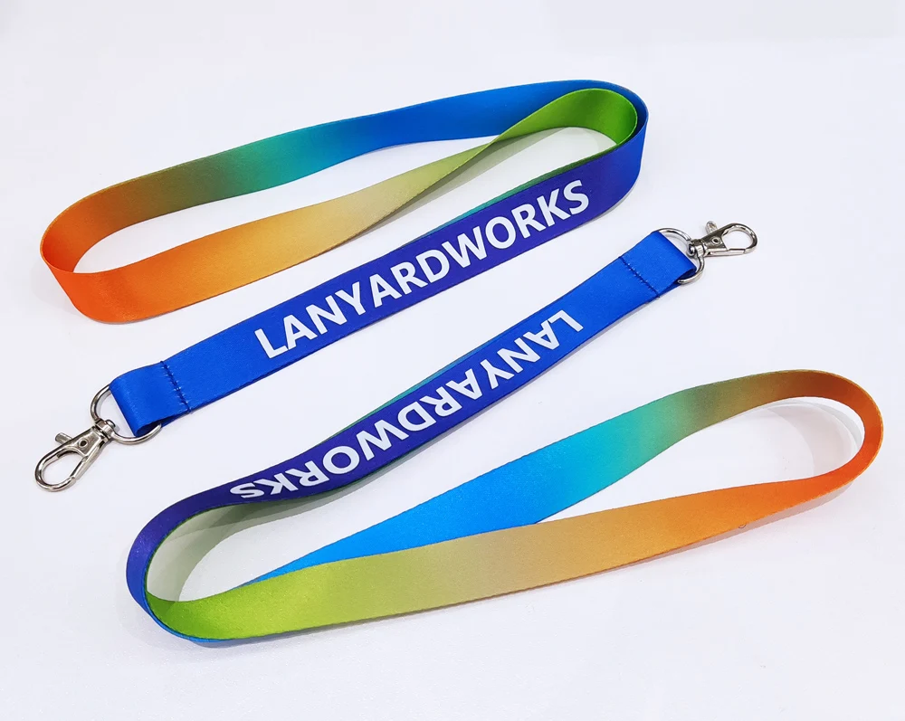 Business ID card holder 2D printing custom logo Sublimation polyester neck strap lanyards