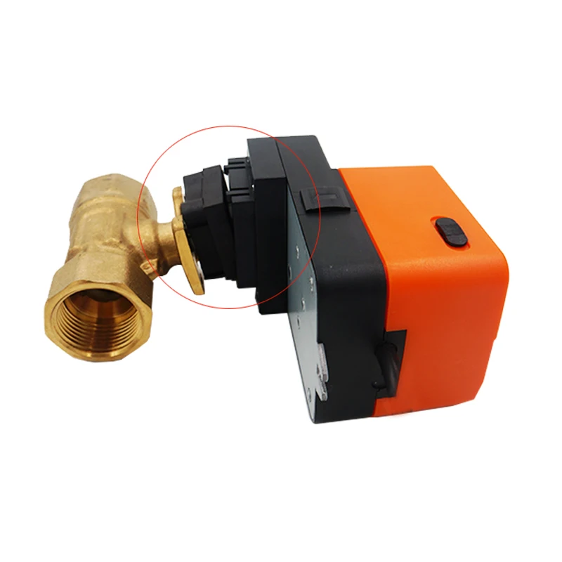 Winvall 24VDC/AC Actuator Electric Proportional Valve 0-10V/4-20mA Modulating Control Motorized Ball Valve with Manual Handle