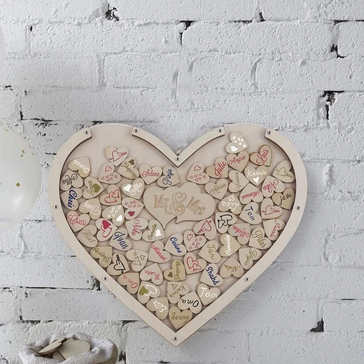 2022 New Product Top Selling Wedding Guest Book Alternative Heart Drop