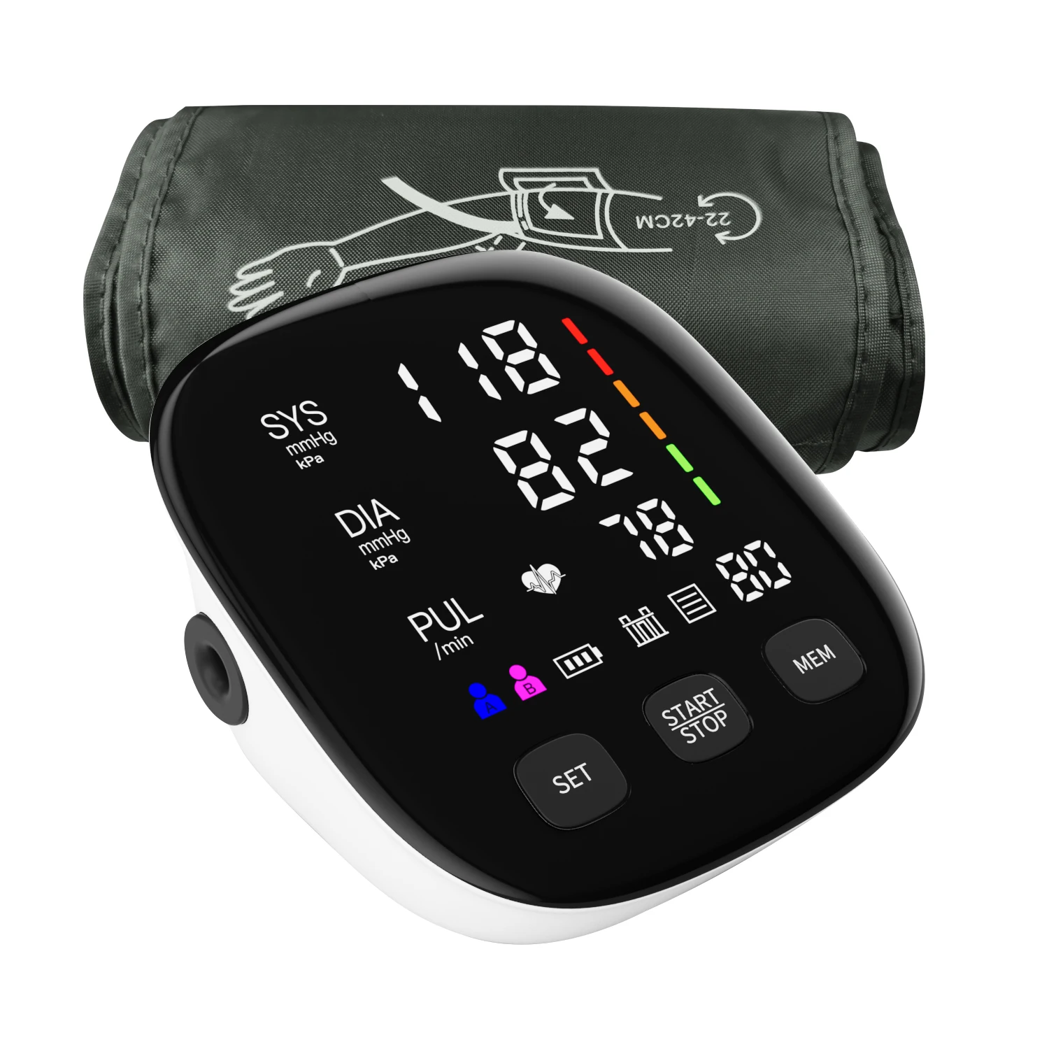 Automatic Upper Arm Blood Pressure Monitors for Home Use with Digital Adjustable Blood Pressure Cuff with 2*199 Sets Memory
