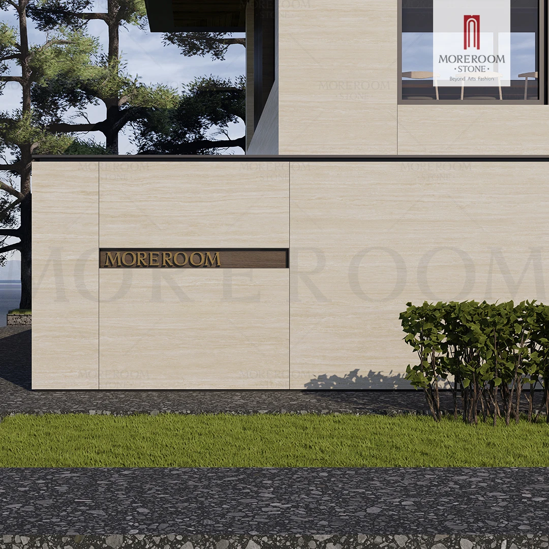 Hot Sale Hotel Villa And High Building Exterior Travertine Porcelain Tiles Matt Finish