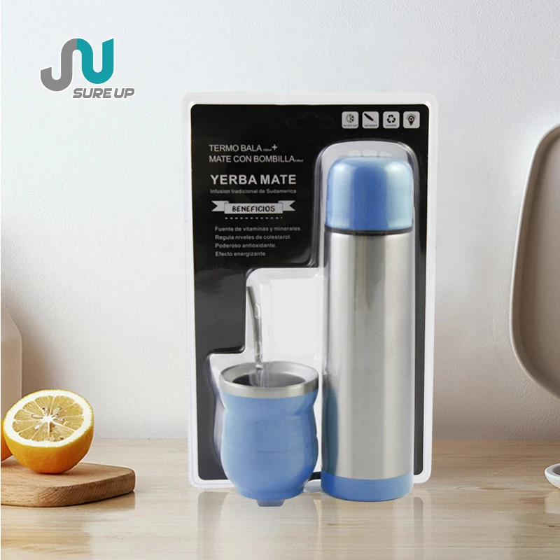 Sure Up stainless steel vacuum flask yerba mate thermal mug sets water bottle + mug