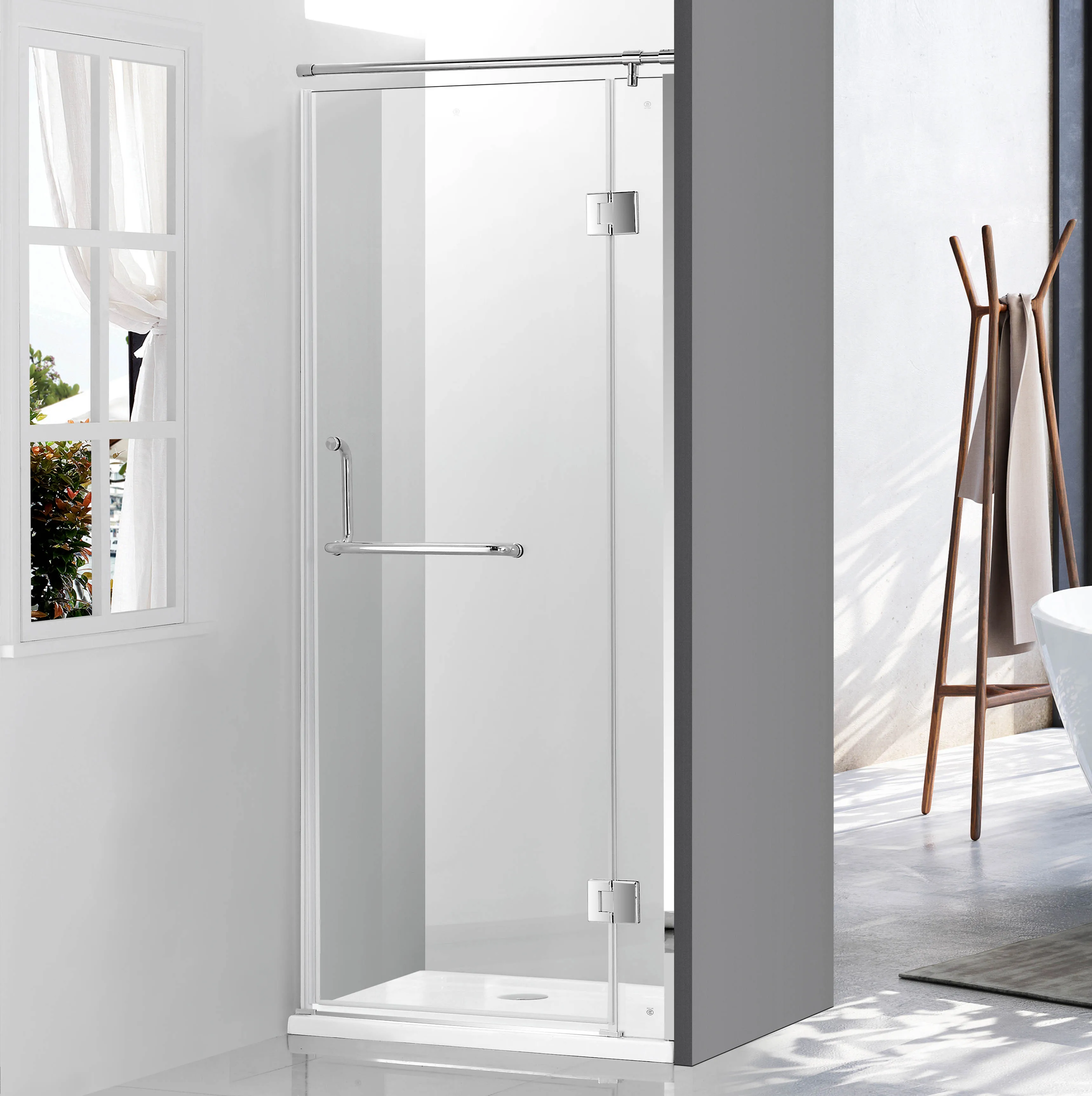 8/10mm 3 Panels Frameless SS Hinge Swing Clear Glass Shower Doors Bathroom Shower Screen Shower Enclosure