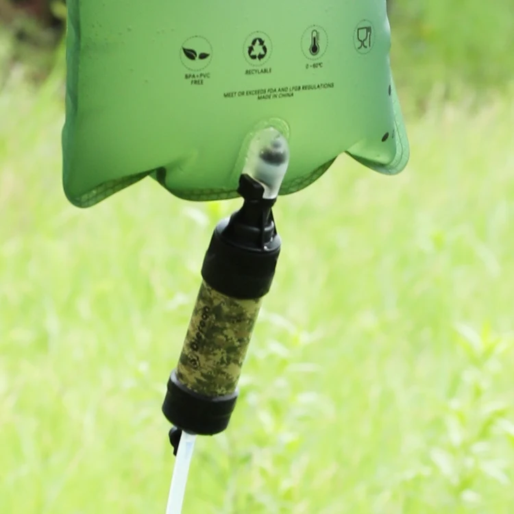 Diercon fast flow rate with 6L water bag outdoor portable water filter straw for camping hiking backpacking