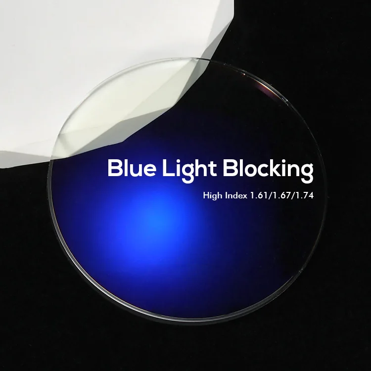 Blue Light Single Vision Resin Lens For Eye Glasses 1.61 ASP Blue Cut Optical Lenses
