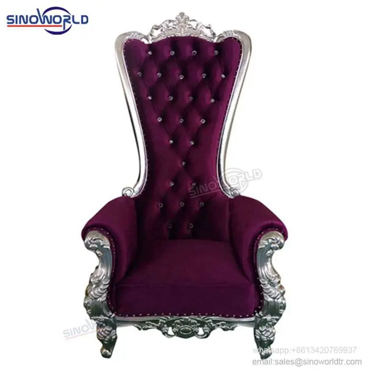 
Cheap wholesale classic baroque hotel banquet party event white silver gold royal wedding sofa queen king throne chair 
