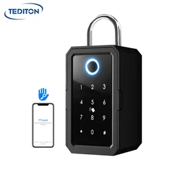 Tediton Waterproof Safe Ttlock Code Combination Storage Smart Key Box for House Key Storage