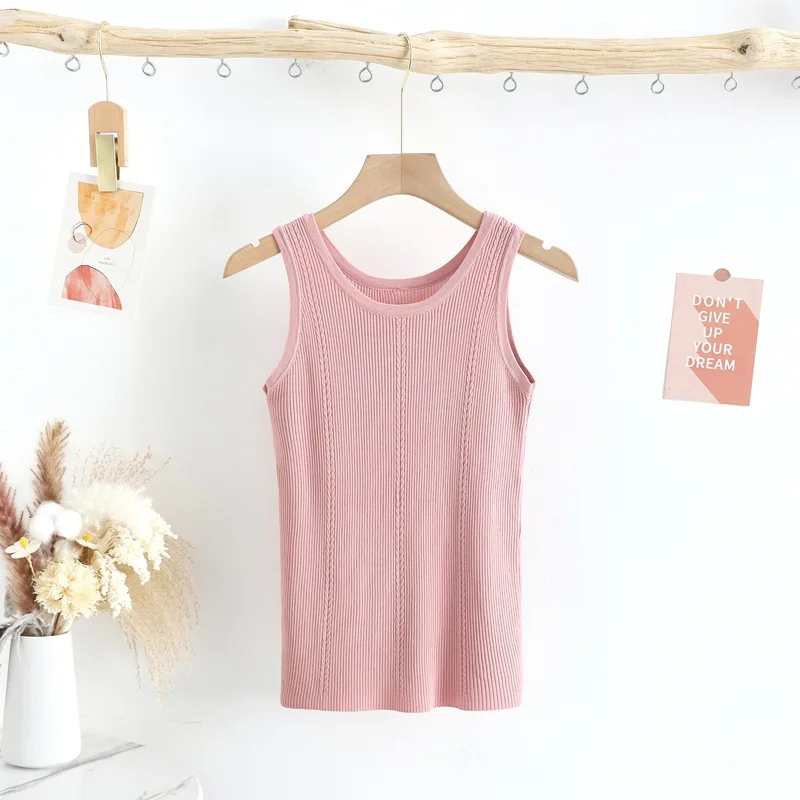 2024 New Spring Color Align Elastic Skin-Friendly Yoga Vest Women Fashion Simple Line Loose Sleeveless Blouse Top Vest