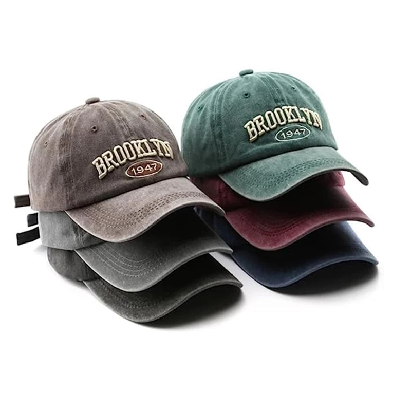 2023 Fashion Adjustable Washed Distressed Hats Baseball Hat Dad Hats with Embroidery Logo Outdoor sport caps