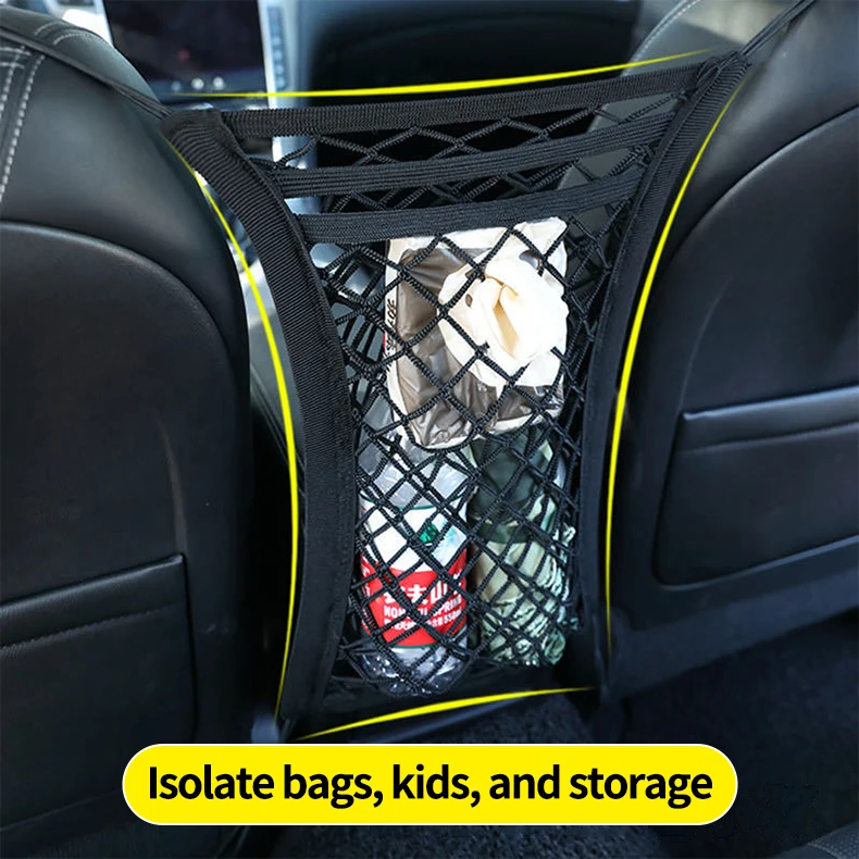 Car Accessories Elastic Driver Storage Netting Pouch Between Front Seats Cargo Tissue Purse Holder Mesh Car Seat Organizer