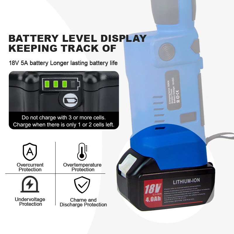 GS-1550 12T straight shank  Electric lithium ring type overhead copper pipe press pliers