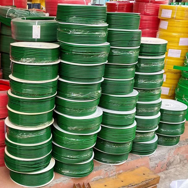 Manufacturer green color Polyurethane V-belt PU super grip belt for transmission