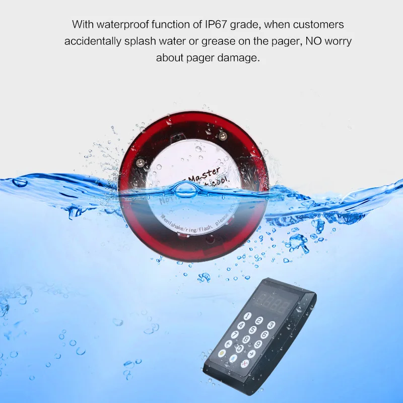 Free Logo Printing Rechargeable Alphanumeric Food Court Restaurant Pager System