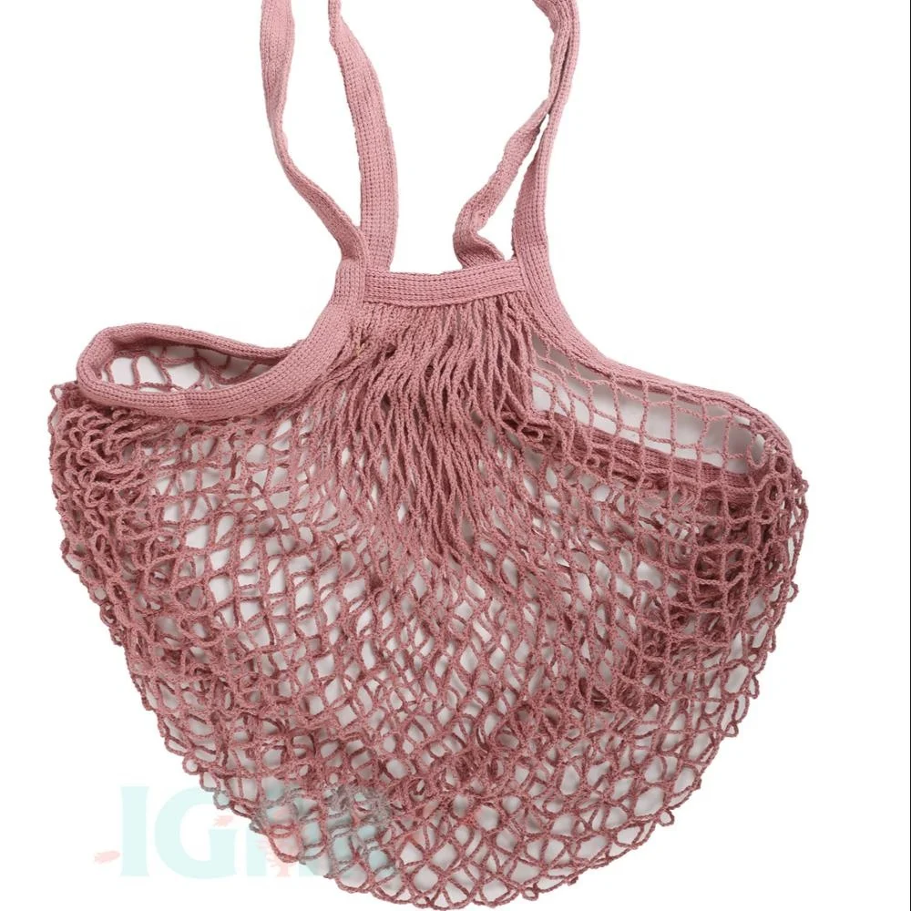 Long Shoulder Belt Canvas Cotton Shopping tote Bag  Long Handle Net String Shopping Bag Cotton Reusable Shopping Tote Net String