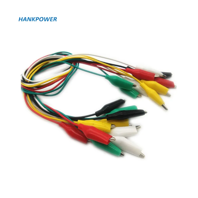 50cm 5 Color 28MM Battery Alligator Clips Double Ended Crocodile Clip Cable Testing Wire