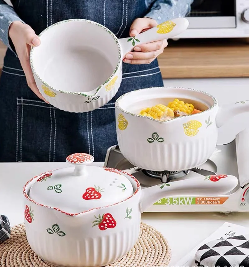 Ceramic Round  Dish Casserole Clay Pot Earthen Pot Ceramic Cookware With Lid Heat Resistant baker pot ceramic bakeware