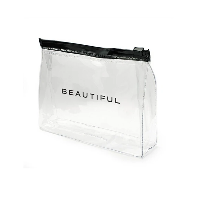 Custom Transparent Waterproof Cosmetic Bag Pvc Clear Vinyl Zippered Makeup Pouch Organizing Bag