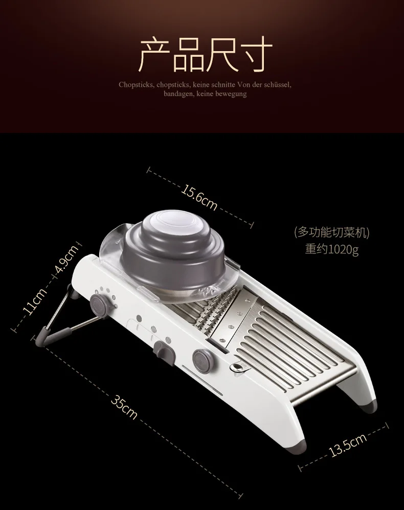 Adjustable Thickness Slicer Kitchen Stainless Steel Potato Cutter vegetable Chopper Grater Multifunctional Manual Cutter