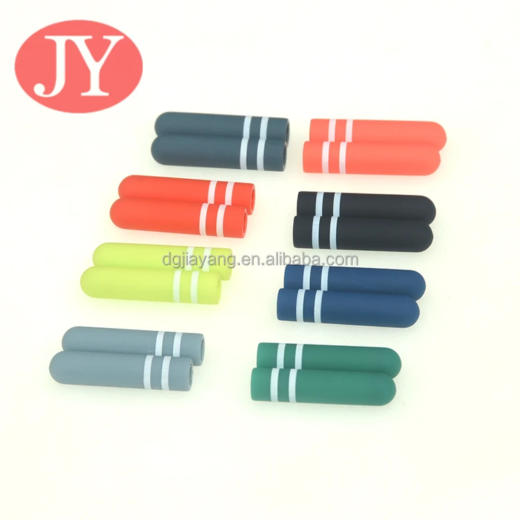 factory custom rubber plastic shoelace aglet hoodies string aglet tipping rope with rubber coating plastic aglet ends
