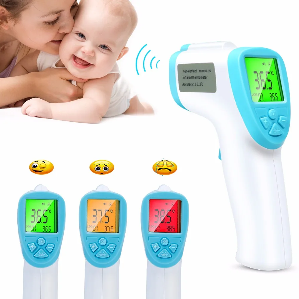 Non Contact Infrared Digital Forehead Thermometer 3 Modes Body/Surface/Room Temperature Reading Device Baby Thermometer
