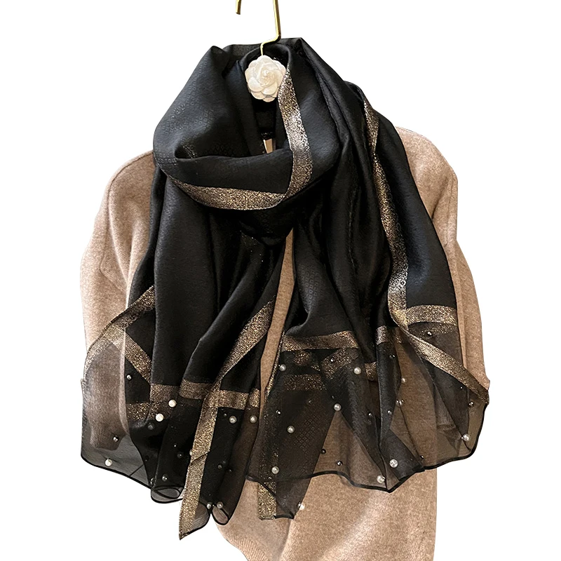 Fashion Womens Luxury Brand Flower Chiffon Soft Muffler Muslim Hijab Sunscreen Wrap Plain Embroider Floral Organza Scarves