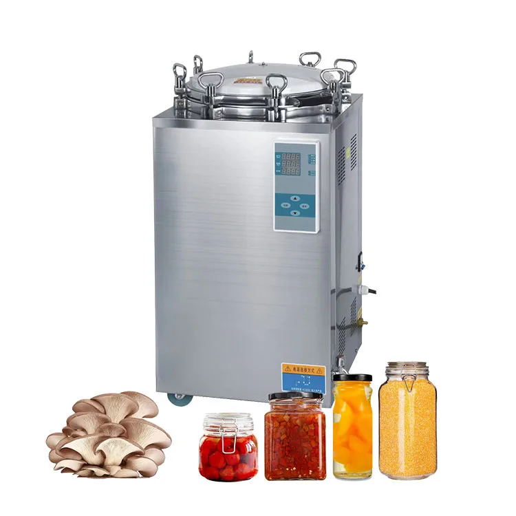 Vertical 100 l autoclave/mushroom base cooking machine/canned fish with high pressure steam sterilizer