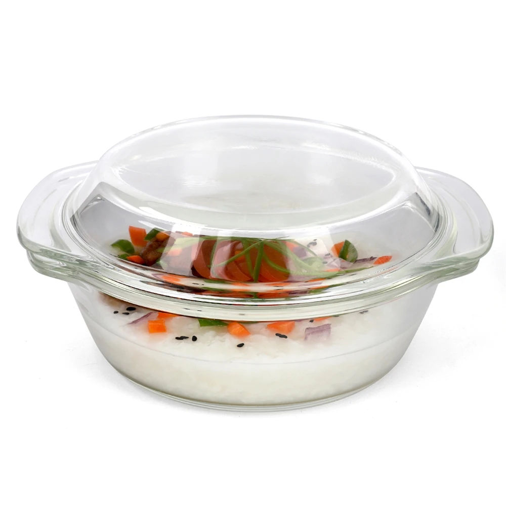 Non Stick Set Lid for Cookware and Kitchenware Quality Glass Food Pyrex Glass Cooking Pot Round with Handle Transparent Everyday