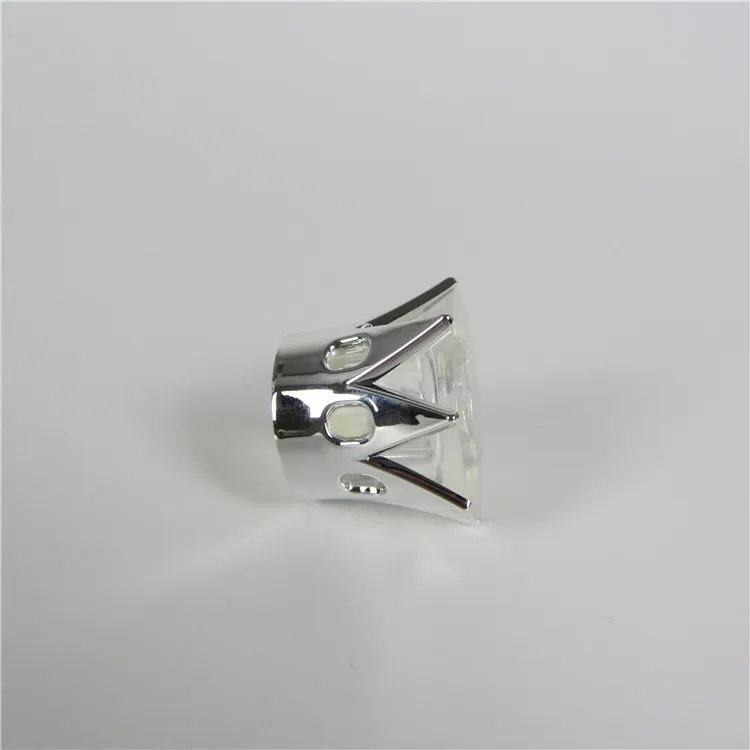 Silver and clear crown plastic cap for perfume bottles