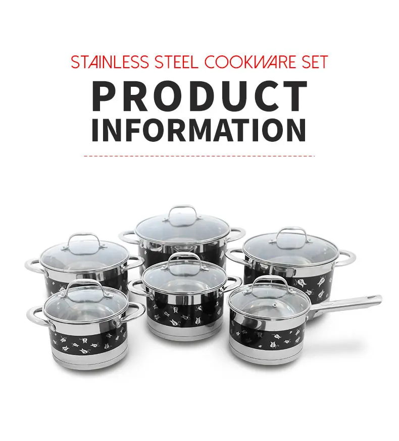 Cheap Wholesale Kitchen Utensils Induction Kitchen Cooking Set Stainless Steel  Camping Cookware Set with Induction Bottom