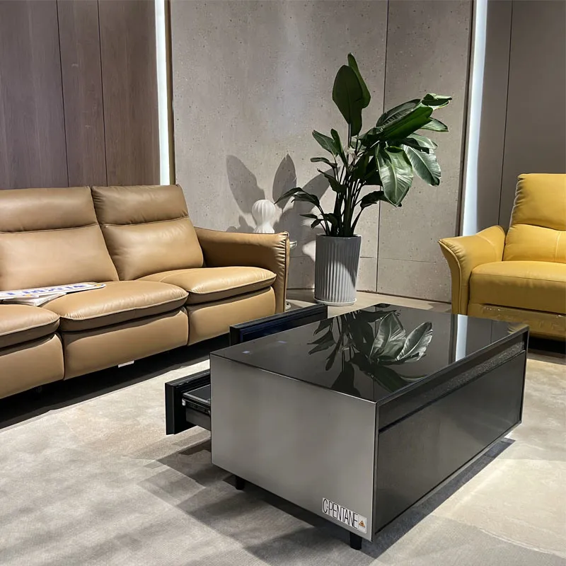 Smart Living Room Furniture Coffee Table with Fridge and Speaker