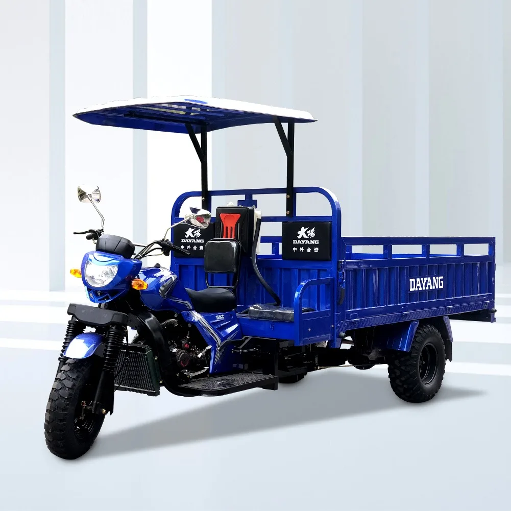 Best-selling Easy Protection 350cc gasoline powered covered cargo tricycle farm tricycle