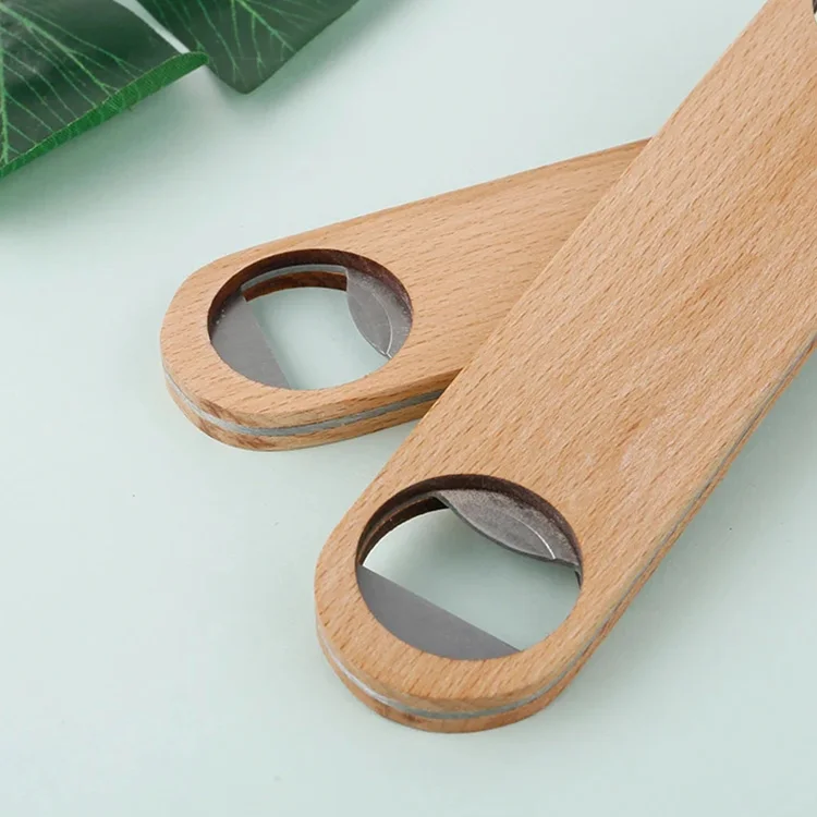 Custom Wooden Hotel Flat Board Bottle Opener Home Beer Cap Wooden Cover Wood Bottle Opener