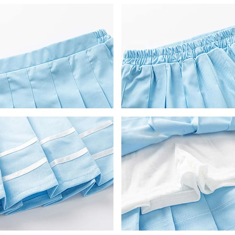 School Girls Skirts Japanese Kids Uniforms Student Pleated Skort Tartan Skater Outfits Cheerleading Clothes Plaid Mini Skirt