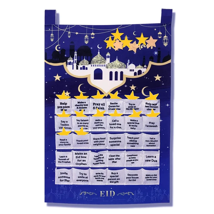 2023 Eid Mubarak Countdown for Kids 30 Days Advent Poster Decorations Home Wall